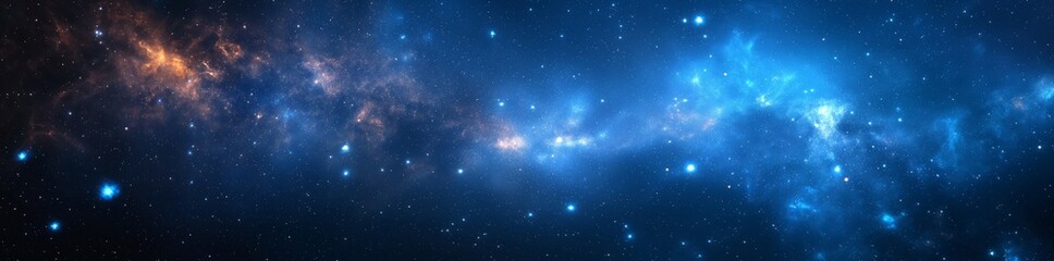 Fototapeta premium A breathtaking view of the night sky filled with stars and colorful nebulae, capturing the essence of cosmic wonder. Ideal for space, astronomy, and science-themed projects.