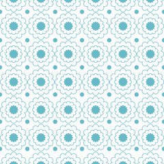 Floral pattern seamless vector pattern. Blue lines. Design for fabric, paper and cards.