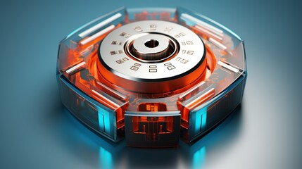 A digital padlock surrounded by layers of encryption, emphasizing the importance of cybersecurity. Painting Illustration style, Minimal and Simple,