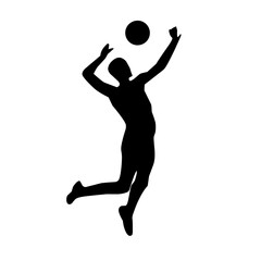 Vector illustration of silhouette of Volleyball Player