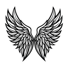 Angel Wings Silhouettes vector. Angel wing