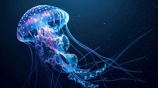 Glowing jellyfish.