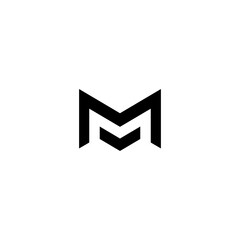 M letter finance logo design illustration Flat style icon black in white 1