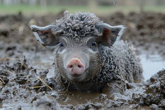 Pig-Sheep (Wooly Pig): This cuddly creature combines a love of mud with a soft, fleece coat. Imagine a pig with the fluffy wool of a sheep.