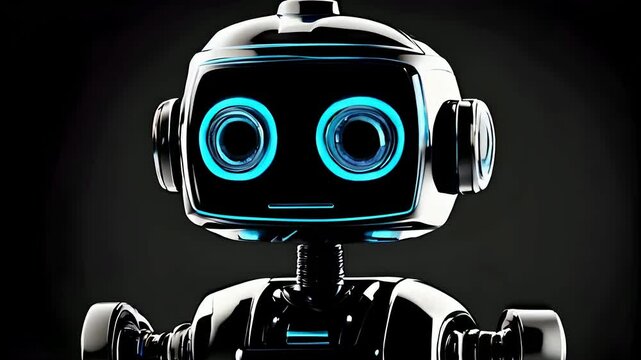 3d futuristic robot on black backgroud