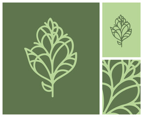 logo, identité visuelle, image de marque pour entreprise nature, paysage, jardin, biodiversité, vente de plantes, pépiniériste, paysagiste, urbaniste, environnement, avec icône, symbole, feuille