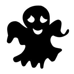 Ghost halloween silhouette. ghosts in different shapes. Hand drawn vector ilustration