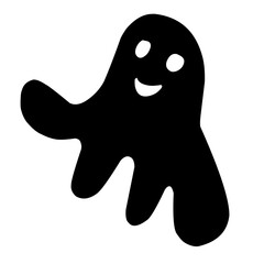 Ghost halloween silhouette. ghosts in different shapes. Hand drawn vector ilustration