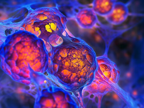human skin cells under a microscope