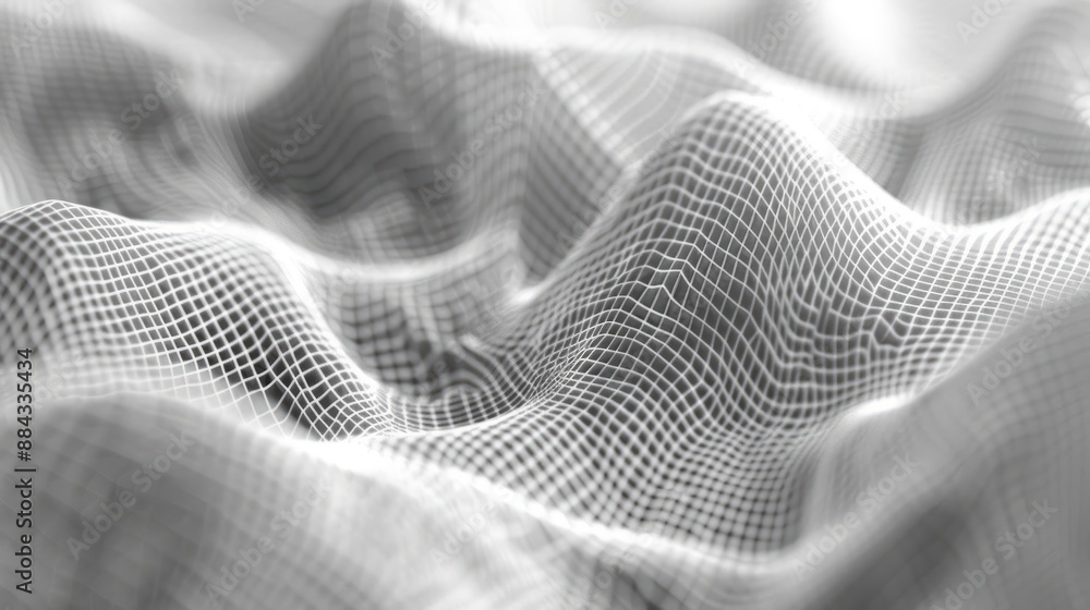 Aufkleber 3d illustration of abstract technology and science background featuring a detailed mesh network with