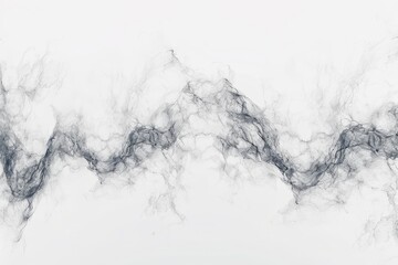 Fototapeta premium Abstract Smoke Swirls on White Background, Ink in Water, Texture. Minimalist Design, Monochrome Art.