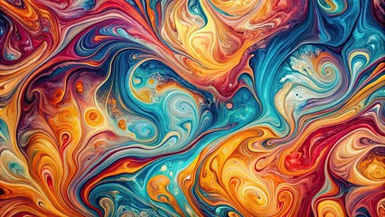 Obraz premium Marbled abstract paint background with vibrant swirls and textures, marbled, abstract, paint, background,vibrant, swirls