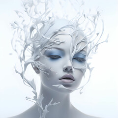 Fototapeta premium Snow Sleek on white background