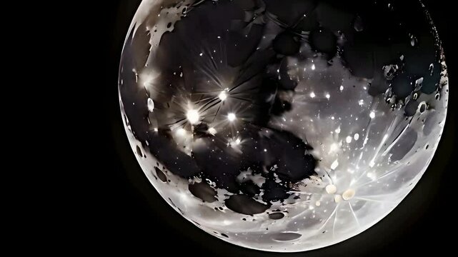 illustration of moon on black ground
