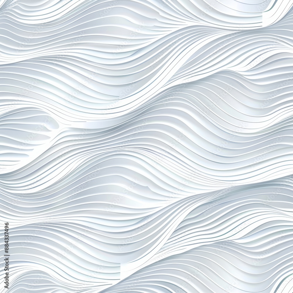 Poster abstract seamless flowing white lines pattern, 3d rendering, modern minimalistic background.