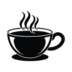 Tea and coffee cup icon, logo isolated on white background