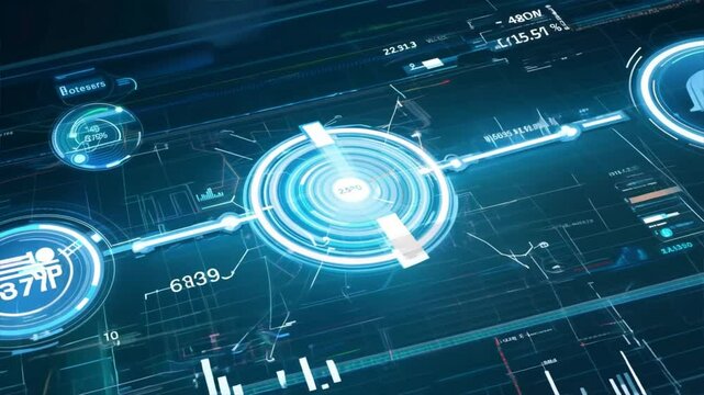 Blue Earth Technology Network Concept with Code Symbol Illustration