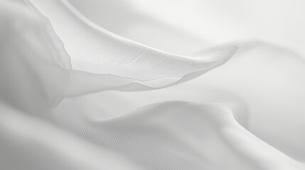 Abstract White Silk Background With Soft Waves - Luxurious and Elegant Decoration Concept, 3D Render