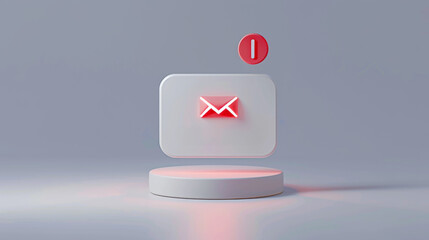 Notification alert showcasing a floating message icon with a red indicator symbolizing an unread email, emphasizing the importance of digital communication