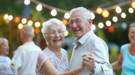 Spooktacular Senior Citizens: Halloween Dance Party with Vibrant Lights and Lively Atmosphere