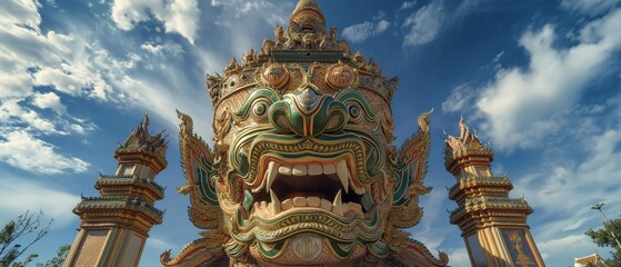 Obraz premium AI generator image of ravana thai art ,Wide viewing angle, panorama