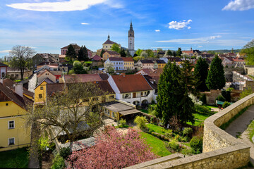 Obraz premium St Stephen cathedral and its free-standing belfry, Litomerice, Bohemia, Interior, Czech Republic