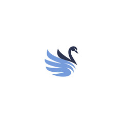 swan blue logo letter mark simple memorable brand symbol template