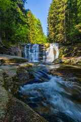 Waterfall Mumlava near Harachov, Giant Mountains (Krkonose), Eastern Bohemia, Czech Republic