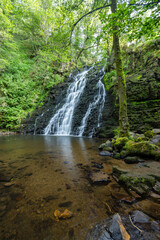 Waterfall Cascade de la Roche near Cheylade, French highlands, France