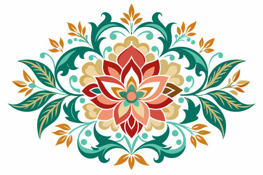 recommend clip art: A line art mandala with colorfrul shapes