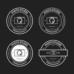 Collection of flat photography vintage badge