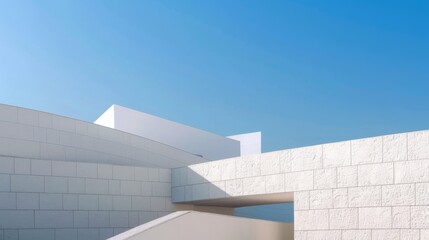 Modern office building with sky,  white buildings