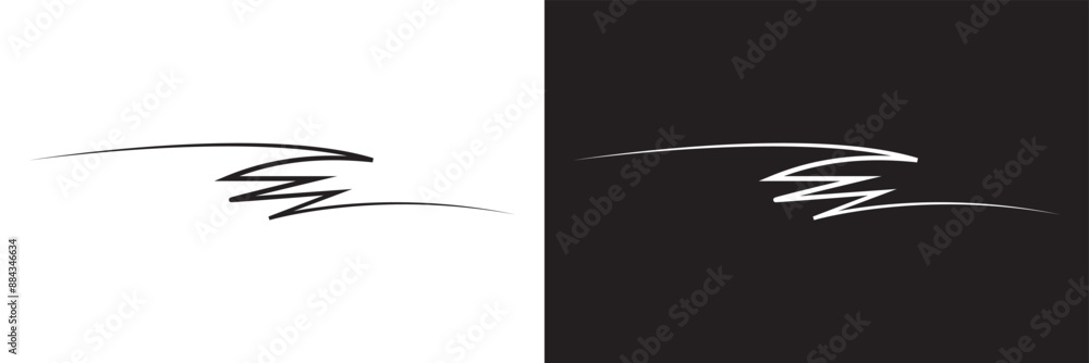 Poster calligraphy swoosh wavy line vector element. isolated on white and black background. vector . eps 10