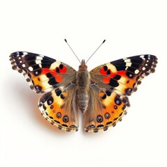 Fototapeta premium 3D Illustration of a Black-Dots Orange Butterfly