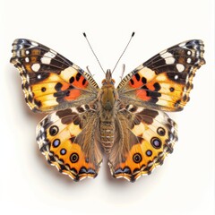 3D Illustration of a Black-Dots Orange Butterfly
