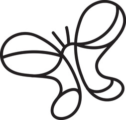 dessin vectoriel, icône papillon, représentant les thèmes de la nature, feuille, plume, papillon pour décor de papeterie ou sticker. Les couleurs et la taille sont modifiables. 