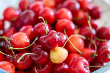 cherries in a basket