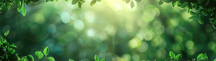 A lush green forest with sunlight streaming through the trees.