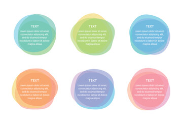 Set of border frame illustrations of abstract, geometric shapes with organic curves.