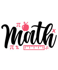 Math typography clip art design on plain white transparent isolated background for card, shirt, hoodie, sweatshirt, apparel, tag, mug, icon, poster or badge