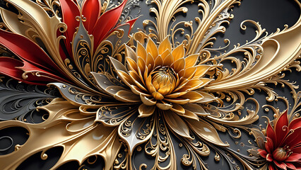 Abstraktion Fraktale Fantasie 16x9. Hintergrund für das Design 4. © nitroziklop7