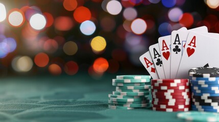 Digital online casino interface, showcasing high stakes poker and vibrant advertisements, illustrating the thrill of internet gambling and wagering