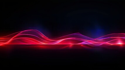 Naklejka premium Abstract futuristic background with red blue glowing neon moving high speed wave lines and bokeh lights. Data transfer concept Fantastic wallpaper. Generative AI