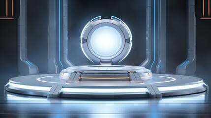 Science fiction style spacecraft 3D space product exhibition booth