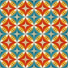 Fototapeta premium Groovy stars retro geometric seamless pattern