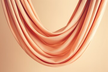 Aerial yoga with silk hammocks in a vintage style, captured from a low angle with a radial composition and a grain effect, illuminated by ambient light, featuring a warm colors scheme.