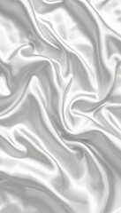 Fototapeta premium Elegant Texture Flowing White Satin, Silk Or Velvet Fabric Background With Soft Folds And Drapes