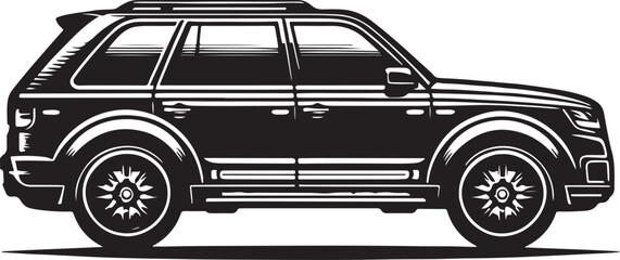 Car silhouette. black and white car vector