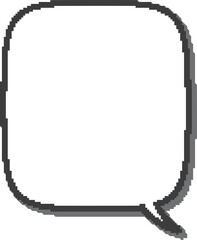 Pixel speech bubble for game design and chart. Retro chat box for dialog comment and messages. Conversation balloon shape. 8 bit cartoon element