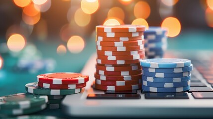 Vibrant advertisement for an online poker competition, showcasing exclusive deals and fun gaming network, encouraging players to join the web casino